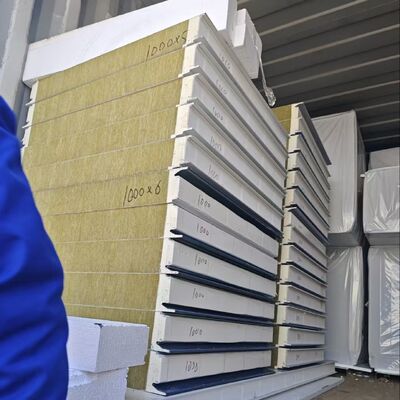 Fireproof Grade A with PU edge&Rock wool core as roofing system also wall system